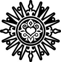A glyph style icon of sacred rays symbol vector