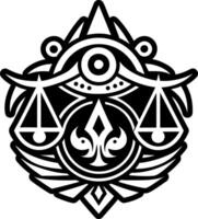 A solid style icon of balance symbol vector