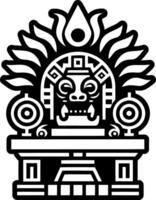 A solid style icon of aztec altar symbol vector