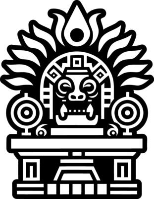 A solid style icon of aztec altar symbol