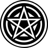 A filled style icon of pentagram symbol vector