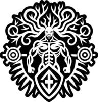A glyph style icon of nature guardian symbol vector