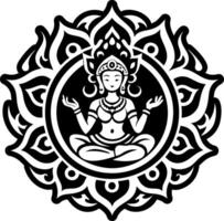 A solid style icon of tibetan goddess symbol vector
