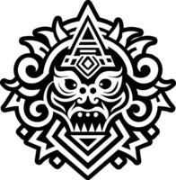 A glyph style icon of mayan god vector