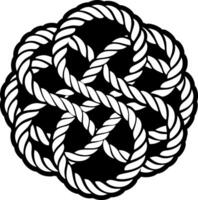 A solid style icon of sacred knot tattoo vector