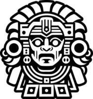 A glyph style icon of aztec chief symbol vector