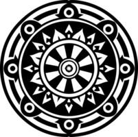 A solid style icon of astrology wheel symbol vector