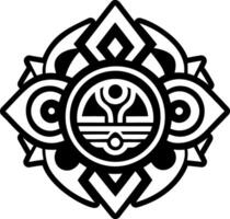A solid style icon of mayan artwork symbol vector