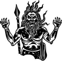 The god of war is holding a spear and has a long beard vector