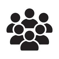 Group of People Icon Representing Teamwork, Collaboration, and Community Editable Illustration Isolated on a White Background Perfect for Social, Corporate, and Networking Graphics vector