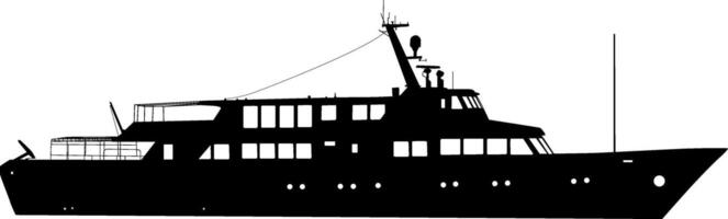 Silhouette on a white background a transport ship. vector