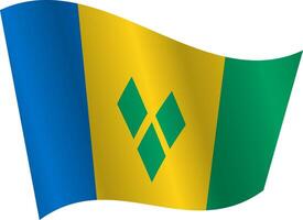 Flag of the country Saint Vincent and the Grenadines on a white background vector