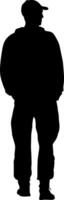 Silhouette on a white a background of a man people on a walk vector