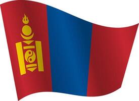Flag of the country Mongolia on a white background vector