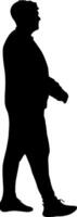 Silhouette on a white background of a man people on a walk vector