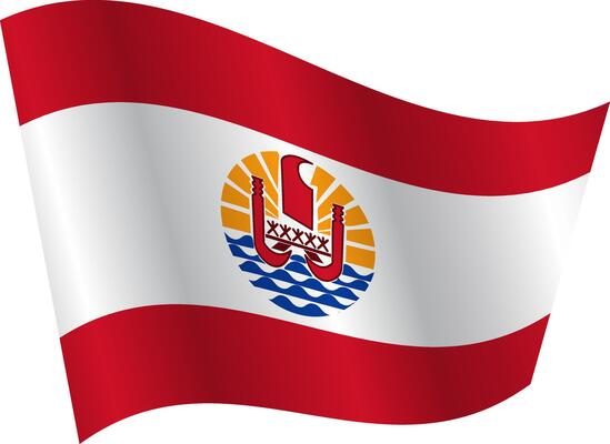 Flag of the country French Polynesia on a white background