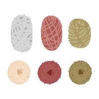 A set of different types of yarn balls vector