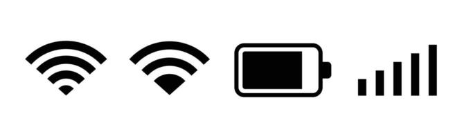 Phone network WIFI battery icon symbol. hone iOS notification bar symbol. vector