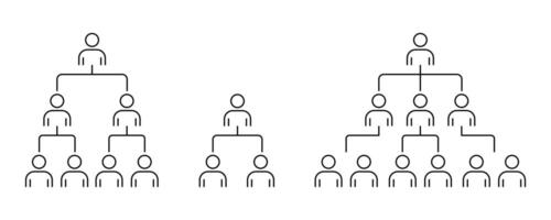 Worganization hierarchy structure icon. Network hierarchy structure icon. Teamwork hierarchy management symbol. vector