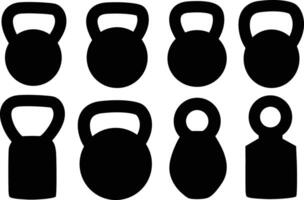 Kettlebell Silhouette Bundle Design On White Background vector