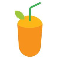 Fresh Orange Juice Minimal Illustration Icon vector