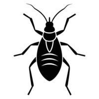 Black Silhouette Of Seed Bug Insect On White Background vector