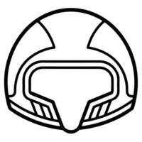 Futuristic Helmet Minimalist Illustration Simple Outline Design vector