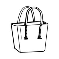 Simple Line Art Illustration Of A Stylish Handbag vector