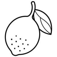 Simple Lemon Line Art Illustration Fruit Design vector