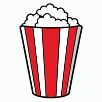Popcorn In Striped Container Illustration Graphic Design vector