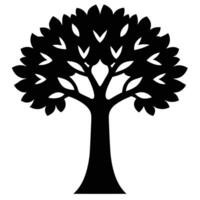 Simple Tree Silhouette Illustration On White Background vector