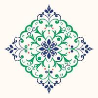 Ornamental Floral Pattern In Diamond Shape Design vector