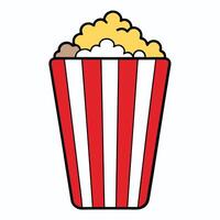 Illustration Of A Popcorn Bucket With Red And White Stripes vector
