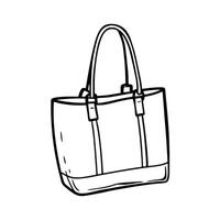 Tote Bag Illustration Simple Outline Design Graphic Element vector