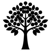 Minimalist Black And White Tree Silhouette vector
