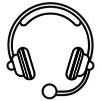 Headset Outline Icon Call Center Support vector