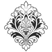 Decorative Floral Design Element Black Color vector