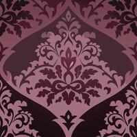 Elegant Plum Damask Seamless Pattern Repeat Design vector