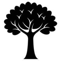 Silhouette Of A Tree With Birds Flying vector