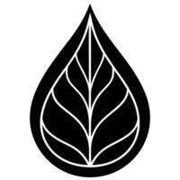 Abstract Plant Leaf Design In Black And White vector