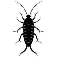 Silverfish Insect Pest Control Graphic Illustration Silhouette vector
