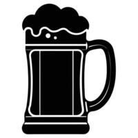Black Beer Mug Icon With Foam Design vector