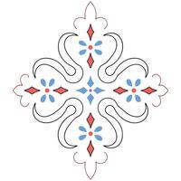 Decorative Floral Ornament With Diamond Shapes Design vector