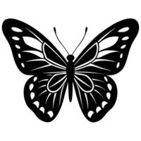 Black And White Detailed Butterfly Illustration Design vector