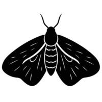 Minimalist Moth Silhouette Insect Icon Graphic Design vector