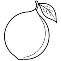 Simple Lemon Outline Illustration vector