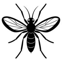 Mosquito Black Silhouette Simple Insect Design vector