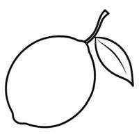 Simple Lemon With Leaf Illustration vector