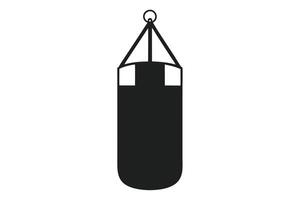 Silhouette Of Boxing Punching Bag Equipment Training vector