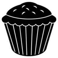Black And White Simple Cupcake Design Illustration vector